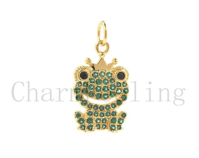 frog necklace-frog earrings-frog jewelry 21.4*10.9*1.9mm  1pcs
