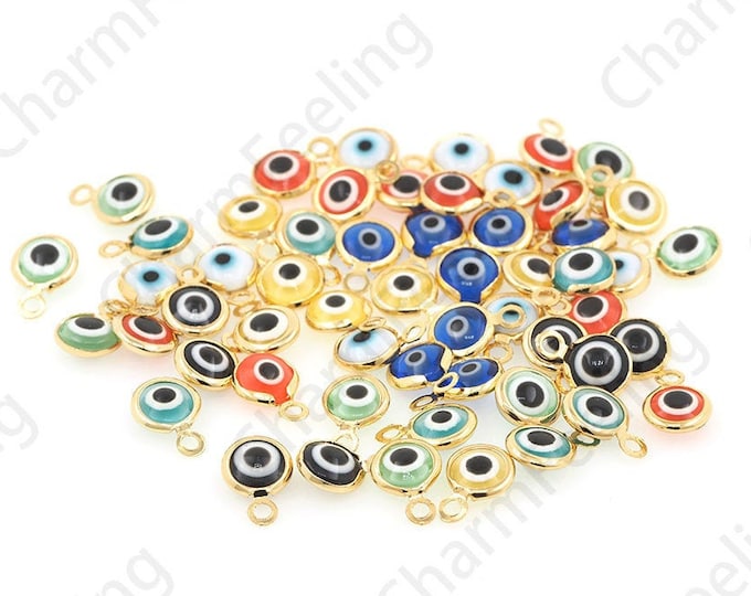 Enamel Eye Pendant, Eye Charm, Enamel Eye Pendant, DIY Jewelry Making Accessories 9x6x3mm 10pcs/20pcs