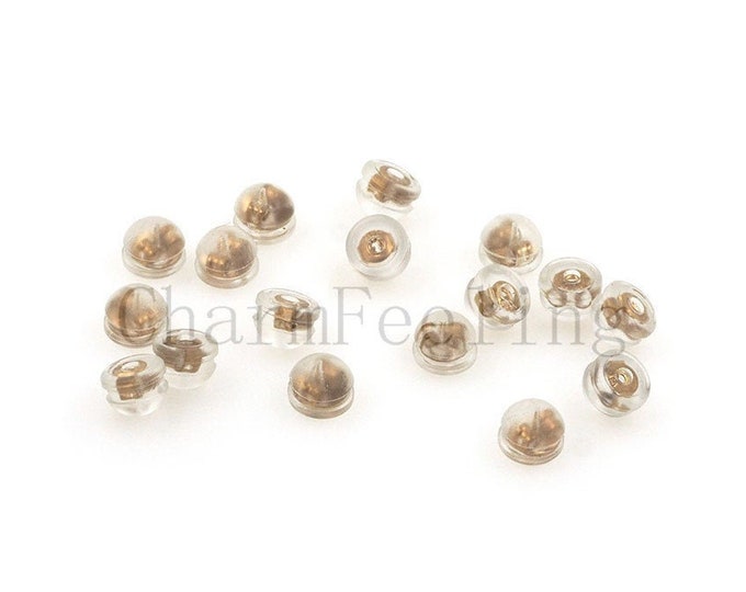 rubber back -earring stoppers-Brass gold-plated nickel-free DIY jewelry 4*5mm 10pcs/20pcs/50pcs