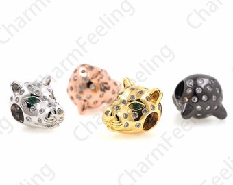 Charm Metal Leopard Head Beads Craft Jewelry Making DIY 12*11*15mm 1pcs