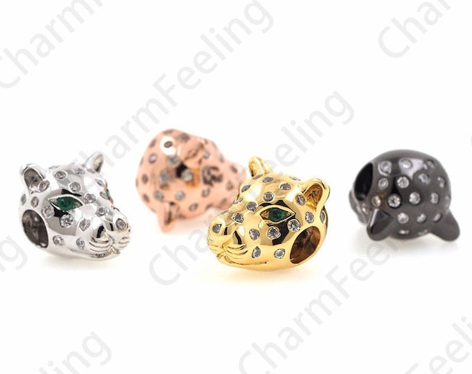 Charm Metal Leopard Head Beads Craft Jewelry Making DIY 12*11*15mm 1pcs