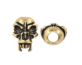 Antique Skull,550 paracord bead,skull jewelry bead,lanyard making bead  21*15*12mm 1pcs