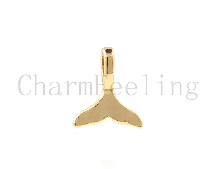 whale tail necklace-whale tail necklace-whale tail charm 11.2*10mm  1pcs