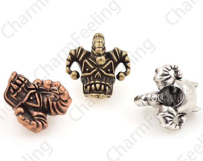 Clown lanyard skull beads, antique skulls, skull bone spacer beads,skull jewelry bead   22*22*20mm 1pcs