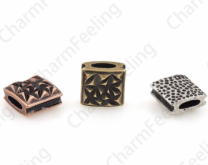 Retro Square Spacer Beads, Metal Square Spacer Beads, Braided Bracelet Beads, DIY Jewelry Making Accessories 9x9x4.5mm 1pcs