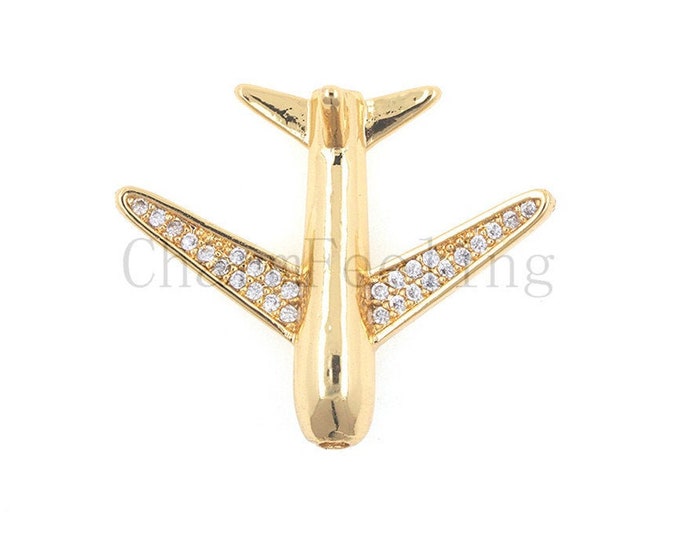 Airplane bracelet-aircraft pendant-pilot necklace-airplane gift-aviation jewelry  19.8*24.2mm 1pcs