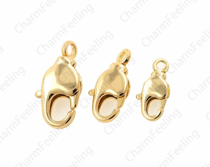 10 pcs,18K Gold Filled Lobster Clasp,Rotatable Tail, Necklace Clasp, Carabiner Clasp, Bracelet Clasp,Spring Clasp,DIY Jewelry Supplies,