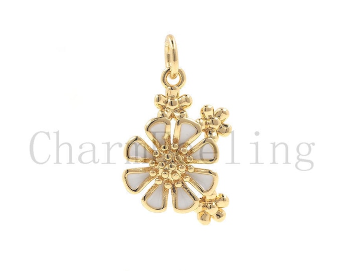 sun flower pendant-Sun Flower Necklace Bracelet-sun flower charm 21*12*3mm  1pcs
