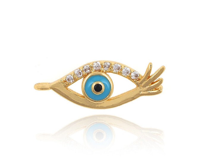 Eye Connector,Rhinestone Eye,Eye Findings,Lucky Eye Jewelry 6*16*3mm 1pcs