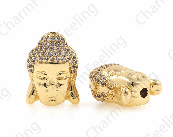 Metal Buddha head beads,Buddha head bracelet,Religious jewelry beads  15*12*8mm 1pcs