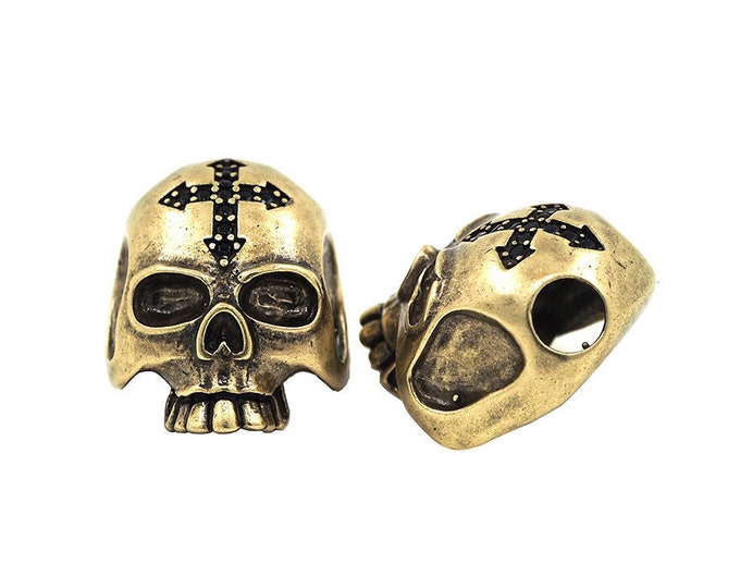 Antique skull beads,Skull spacer,lanyard bead，Paracord Bead survival bracelet 21*17*11mm 1pcs