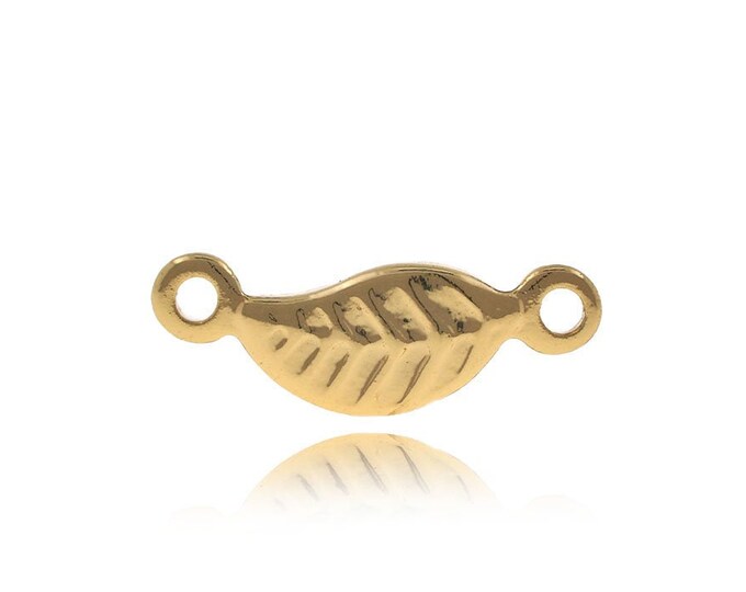leaf connector,raw brass leaf,leaf findings,leaf outline  4*11*1mm 10pcs