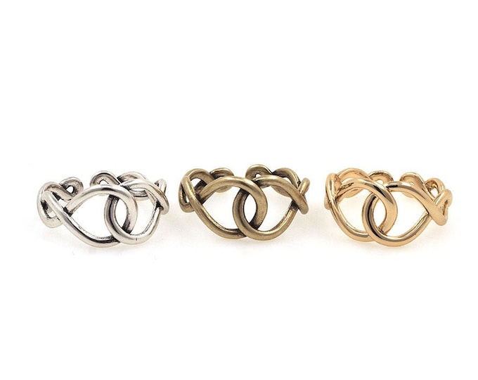 18K Gold Filled Adjustable Thin Line Ring Clasp Figure 8 Ring Exquisite Simple Ring Suitable for Anniversary Gifts 1PCS