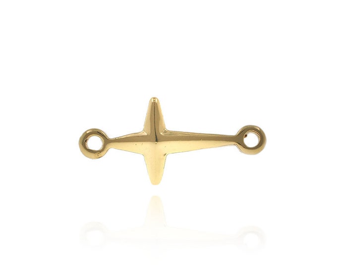 10pcs-Cross connector,cute cross necklace,dainty silver cross,2 hole cross link 6*14*2mm