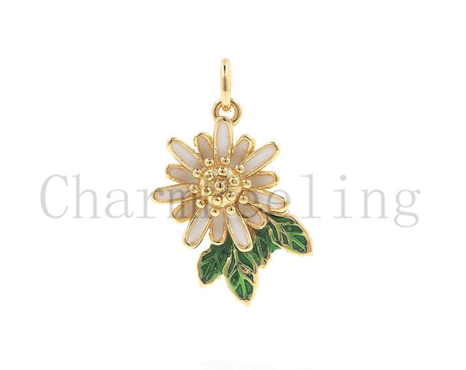 Daisy bracelet-daisy pendant-daisy charm-daisy gift-flower jewellery 22.5*12.5*3.8mm  1pcs