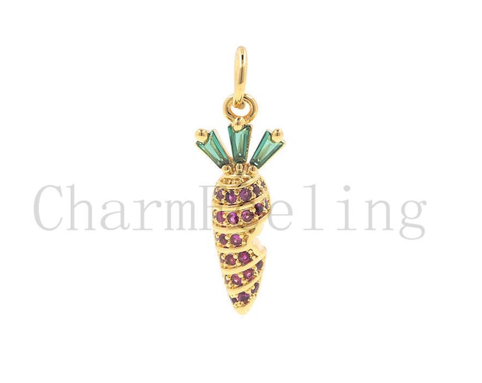 carrot necklace-vegetable pendant-Food bracelet-vegetable jewelry 21*7.2*3.6mm  1pcs