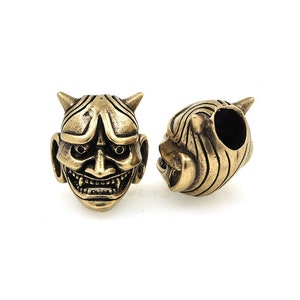 Vintage hell demon Paracord beads,bronze knife bead,edc bead,knife accessory 19*16*13mm 1pcs
