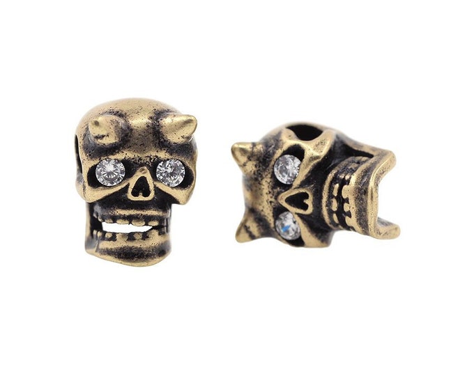 skull spacer beads,antique skull bead,metal skull beads,halloween beads 11*9*8mm 1pcs