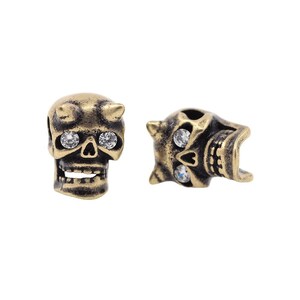 Schädel Spacer Perlen, antike Schädel Perle, Metall Schädel Perlen, Halloween Perlen 11 * 9 * 8mm 1pcs