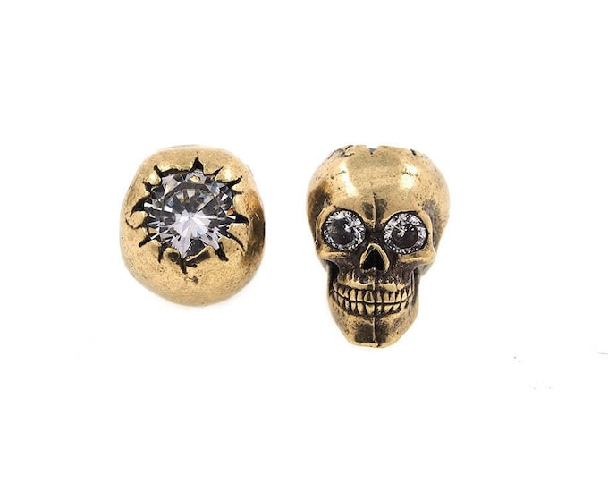Antique Skull,Cubic zirconium hydroxide skull,Skull jewelry 12*9*10mm 1pcs