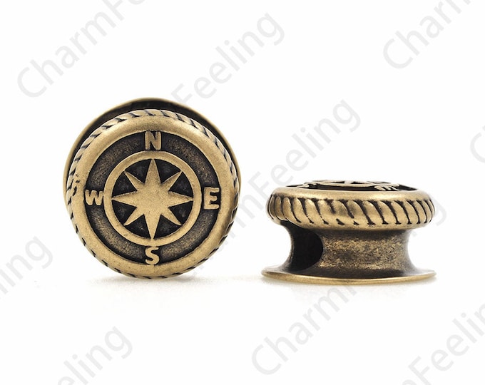 Vintage Compass Spacer Beads, Compass Spacer Beads, Compass Charm, Compass Charm, DIY Jewelry Making Accessories 20.5x11mm 1pcs
