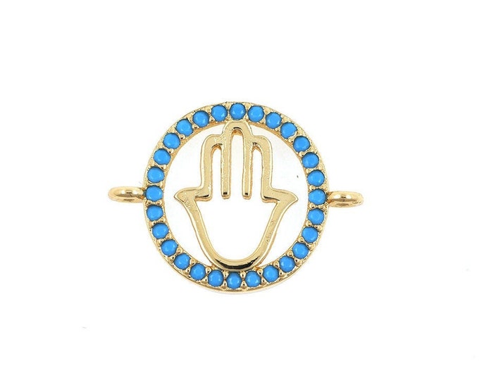 hamsa connector,hamsa charms,hamsa jewelry,gold hamsa link 14*19*2mm  1pcs
