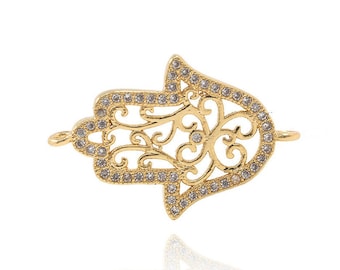Hamsa Shape Charm,Hamsa Connector,DIY bracelet necklace pendant 25*16*2mm 1pcs