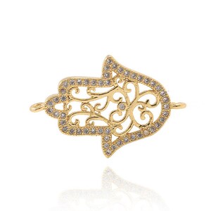 Hamsa Shape Charm,Hamsa Connector,DIY bracelet necklace pendant 25*16*2mm 1pcs