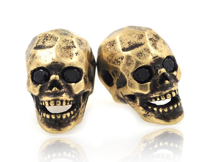 Brass skull beads, antique silver, spaced beaded jewelry 13*9*7mm 1pcs