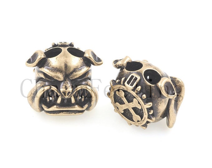 Bulldog Beads-Bulldog Bracelet Necklace-bulldog jewelry-Animal spacer beads  28*24*21mm Hole 5.7mm 1pcs