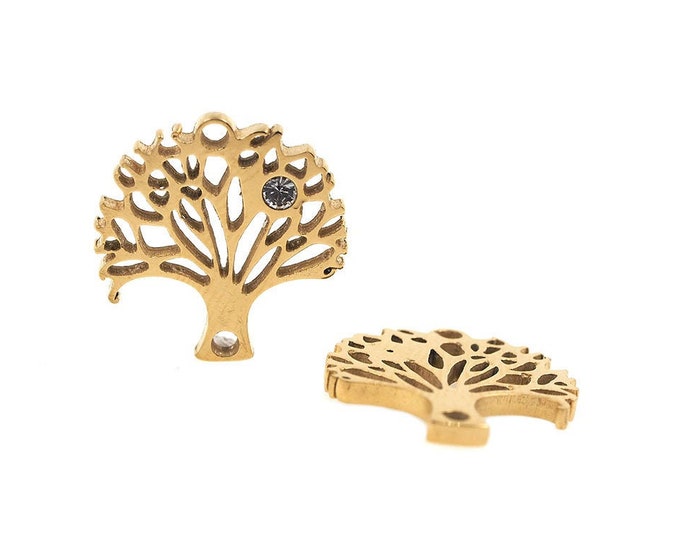 Life Tree  Connector,tree of life jewelry bracelet,Tree of Life Pendant Necklace,Christmas tree charm 15*15*1.5mm 1pcs
