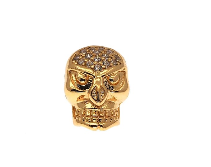 skull bracelet beads,rhinestone skull,lanyard skull beads  12*9*9mm 1pcs