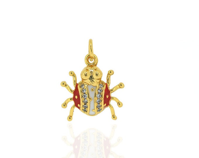 Ladybug pendant,ladybug necklace,lady bug charm,ladybug jewelry 15*15mm 1pcs