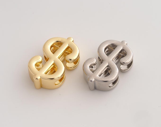 Dollar Sign Pendant,Symbol Pendant,18K Gold Filled Dollar Sign Charm,DIY Jewelry Accessories,26.5x16.2x7.8mm