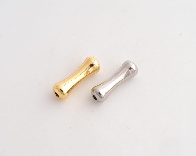 5 pcs 18K Gold Filled Bone Spacer Beads,Tube Beads,Bone Beads,DIY Jewelry Supplies,15x5mm Hole 2.2mm
