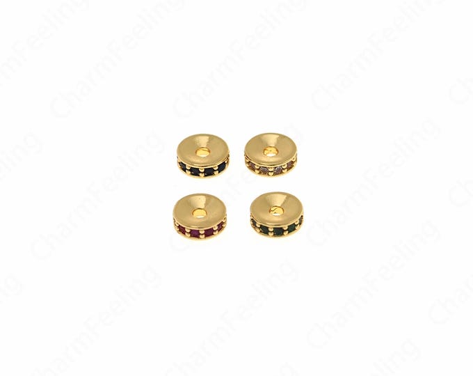18K Gold Filled Flat Spacer Beads,Disc Spacer Beads,Flat Rectangle Beads,Flat Bead Bracelet,DIY Jewelry Supplies,6x6x1.9mm