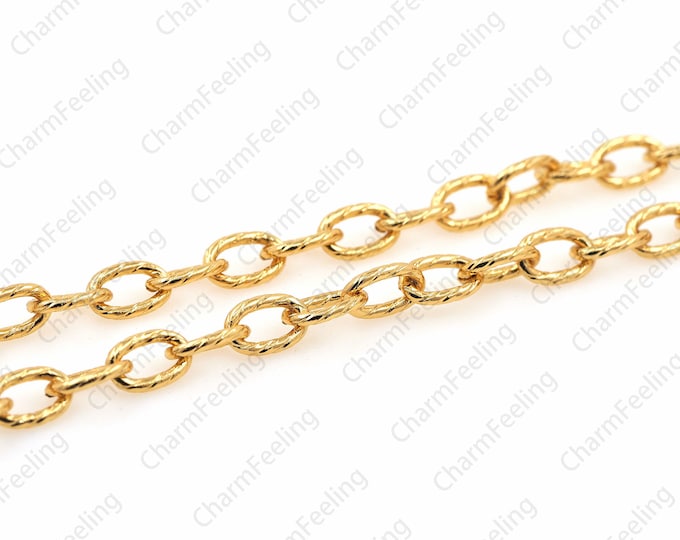 Oval Gold chain, original brass chain, bulk chain, DIY bracelet/necklace chain supplies 6.8x10mm 1 meter