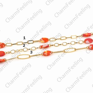 18K Gold filled Halbfertige O-Kette, Papierclip Kette, Acryl Kette, DIY Armband Halskette Herstellung Zubehör, 1 Meter