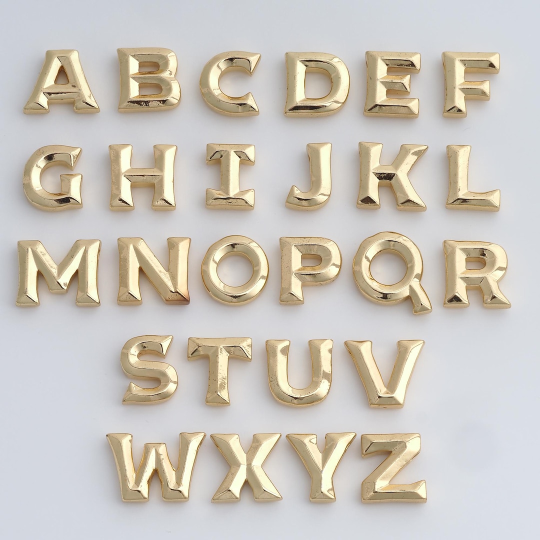 18K Gold Filled Initial Pendant, Letter Pendant, Alphabet Charm, DIY ...