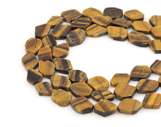 Tiger Stone Beads,Tiger Stone Flat Piece Beads,Natural Stone Chains, Gemstone Necklaces, Natural Stone Beads,15x20mm