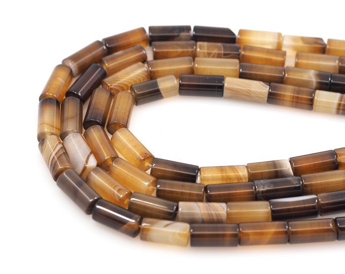 Coffee Color Cylindrical Beads,Tubular Gemstone Beads,Gemstone Chains,Natural Stone Necklaces,Gemstone Necklaces,DIY Bracelet Accessories