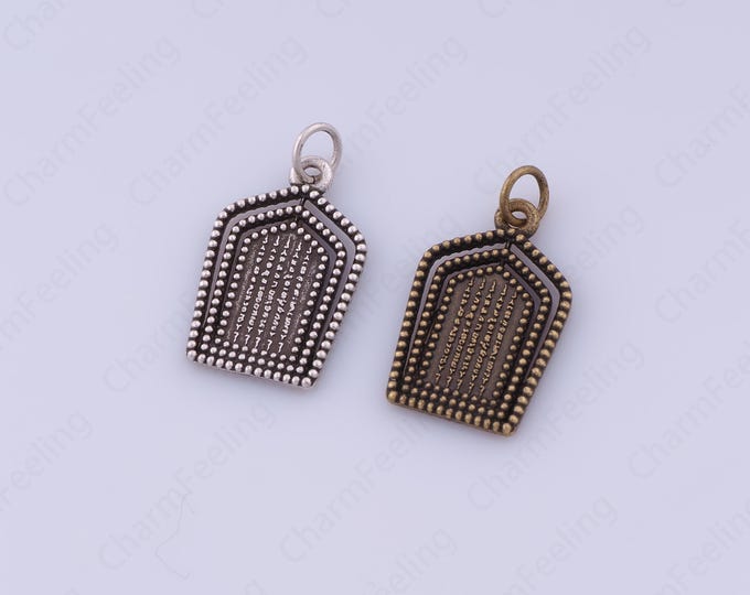 Rectangular Pendant, Rectangular Fallen Leaves Necklace, Vintage Style Charms, DIY Jewelry Making Accessories 22.8x12.6x1.5mm