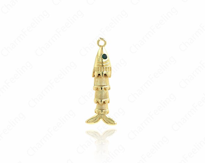Fish Jewelry, Dainty Fish Necklace, Tropical Fish Pendant, 18K Gold Filled Fish Pendant,Marine Life Jewelry, 31x11x6.3mm