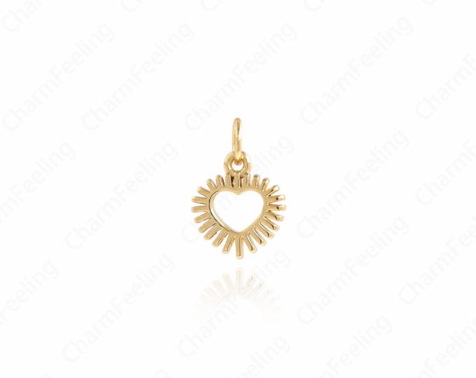 Hollow Heart Pendant, 18K Gold Filling Gold Heart-Shaped Pendant, Heart-Shaped Necklace,Heart Charm, LOVE Necklace 15x10x2mm