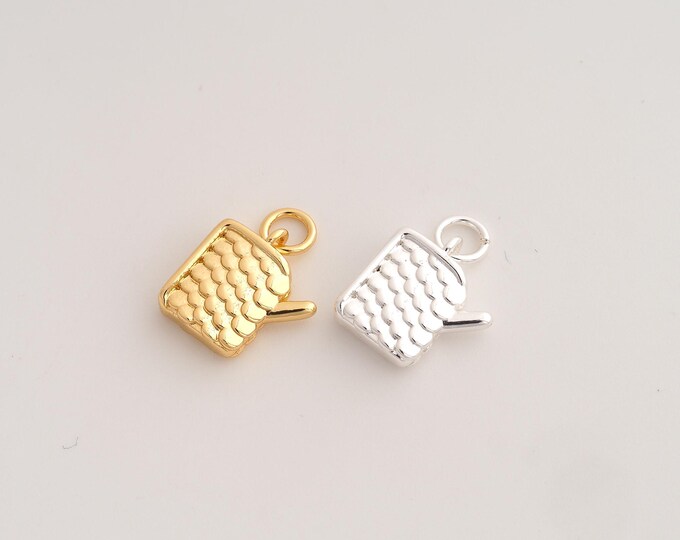 Watering Can Pendant,Watering Can Pendant,18K Gold Filled Watering Can Charm,DIY Jewelry Accessories,15.2x12x3.4mm