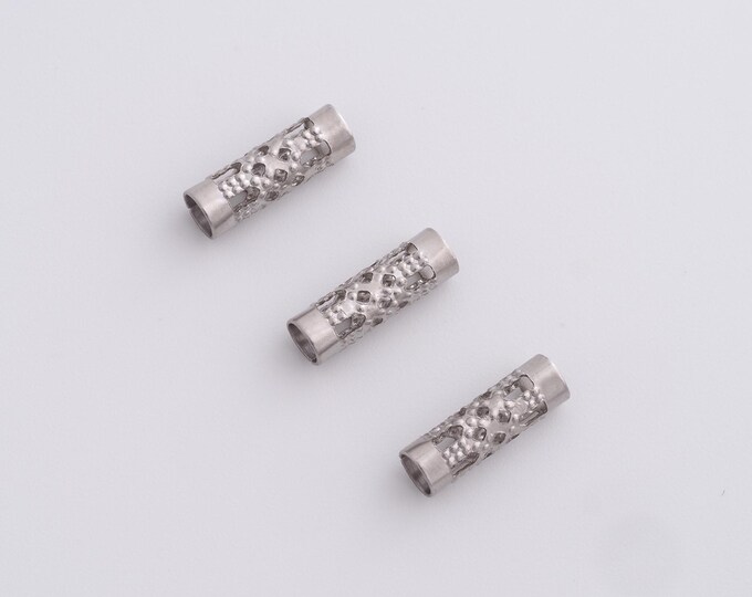 20pcs Silver Cylinder Beads,Stainless Steel Spacer Tube Beads, Silver Round Beads, Bracelet Beads, DIY Necklace Jewelry Making,12x4mm