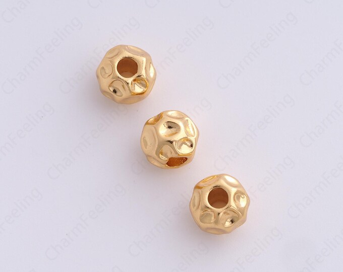 Gold Ball Spacer Beads, 18K Gold Filled Ball Beads,Dainty Ball Bracelet Necklace Spacer Beads, DIY Jewelry Supplies,9.4x8.4mm