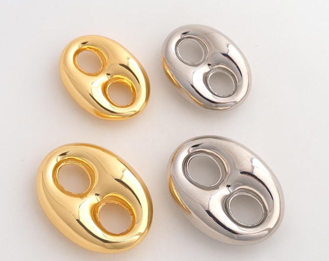 Pig Nose Connector,Pig Nose Connector,18K Gold filled Pig Nose Connector,DIY Bracelet Accessories, Big 34.2x25.2x9.7mm Small 27.8x20.2x8.2mm
