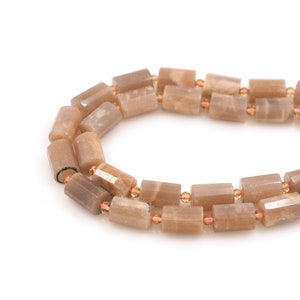 Cylindrical Beads Moonstone Chain, Natural Stone Chain,Natural Stone Beads,Irregular Shaped Moonstone Beads,DIY Bracelet Accessories,10x14mm