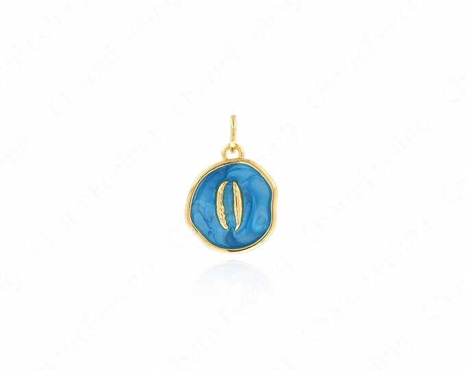 Natural Shell Pendant, 18K Gold Filled Conch Necklace,Round Ocean Necklace,Shell Charm, DIY Jewelry Accessories, 18.5x13x3.3mm